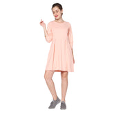 Round Neck knee length Dress.